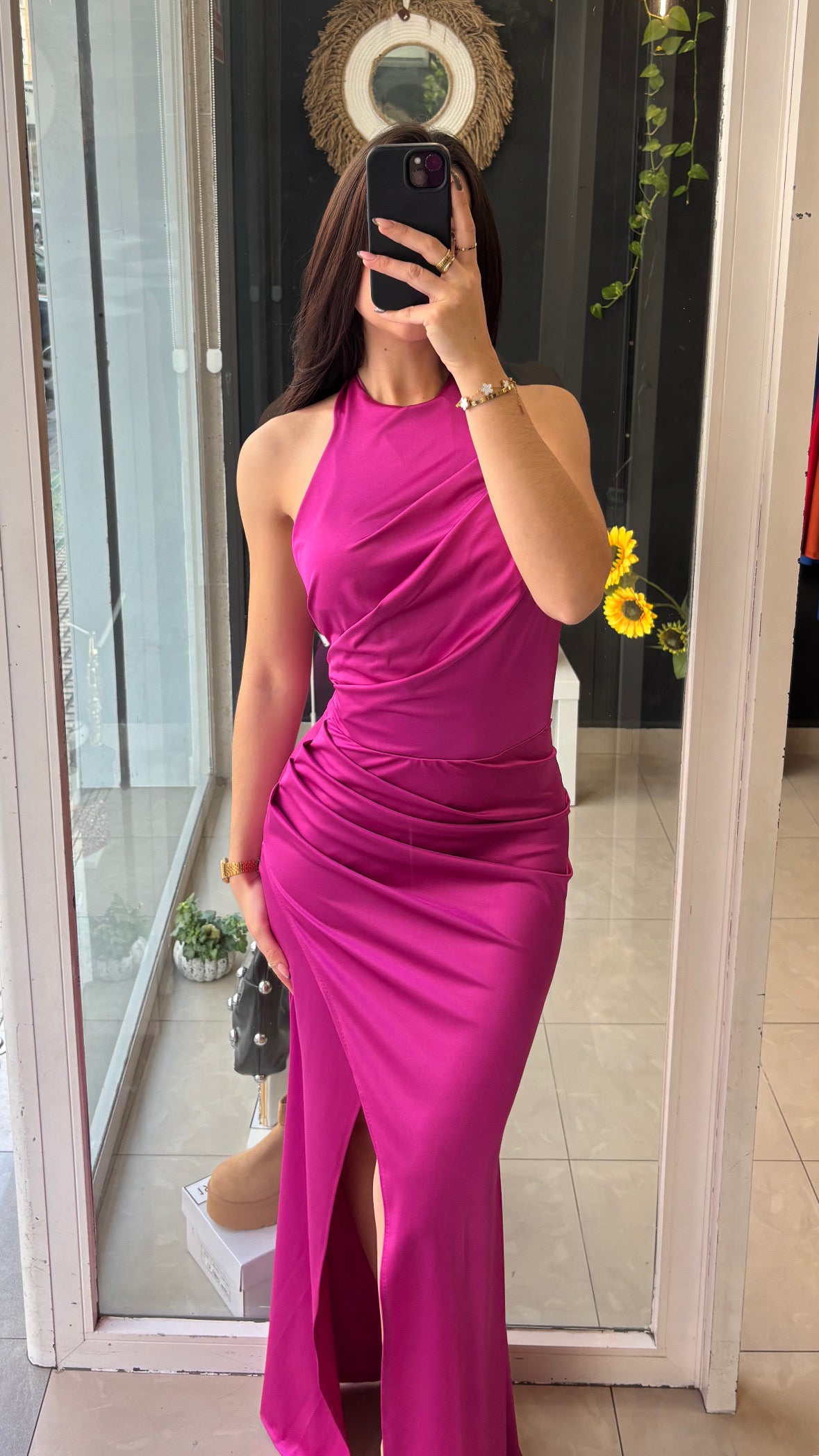 Vestido Halter Drapeado