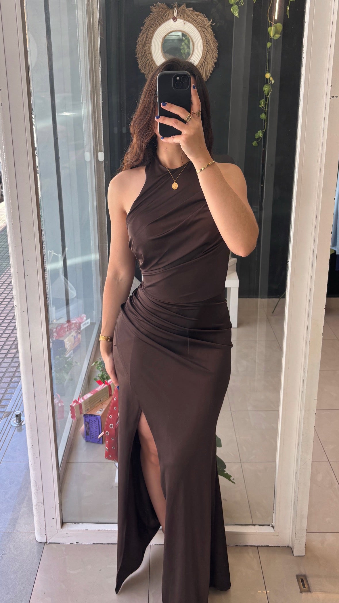Vestido Halter Drapeado