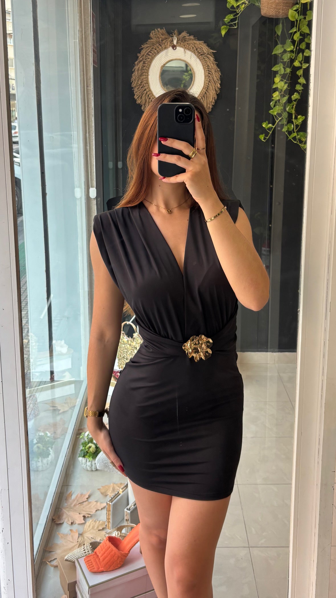 Vestido Corto Hebilla