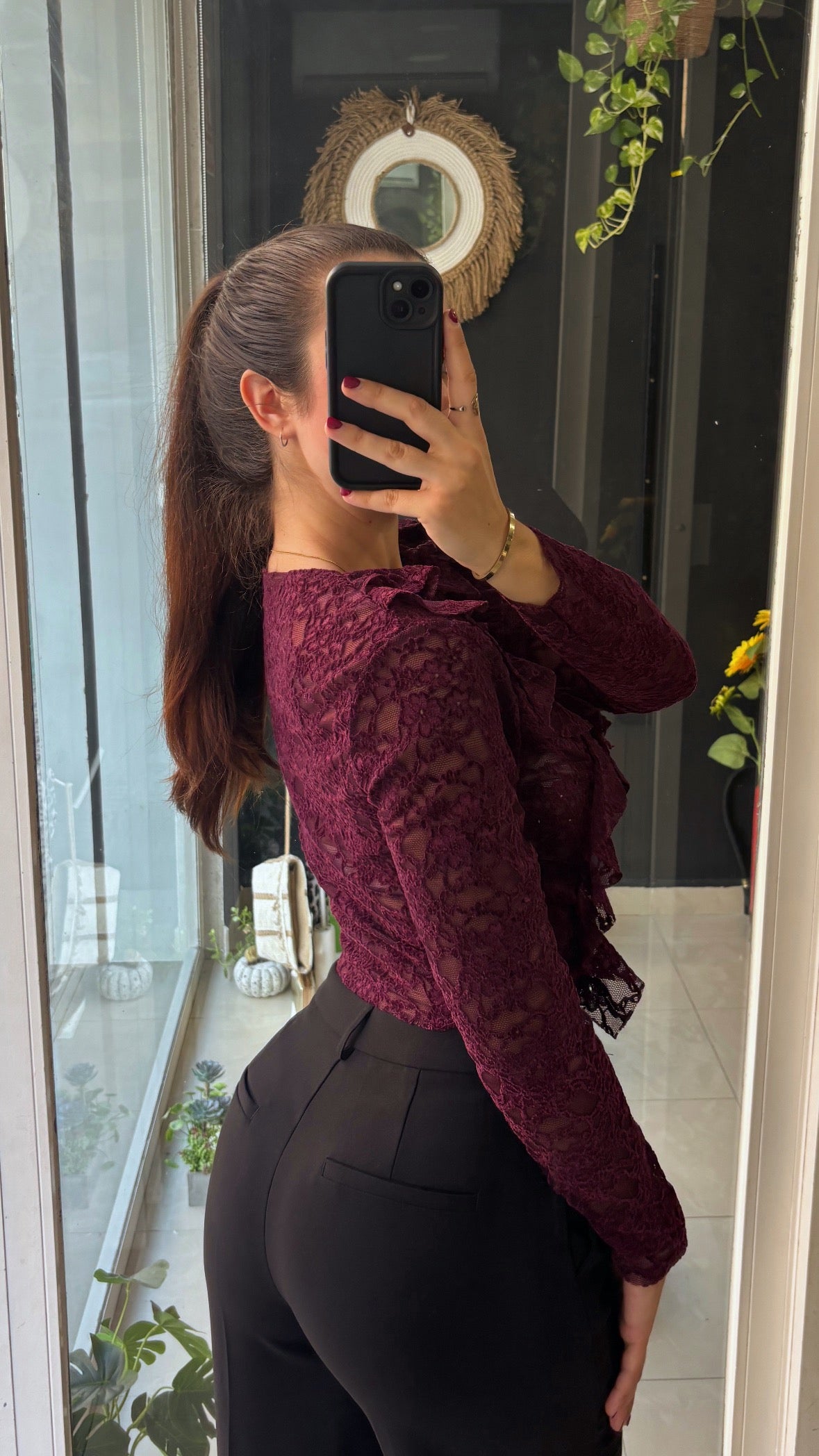 Blusa Encaje Terciopelo