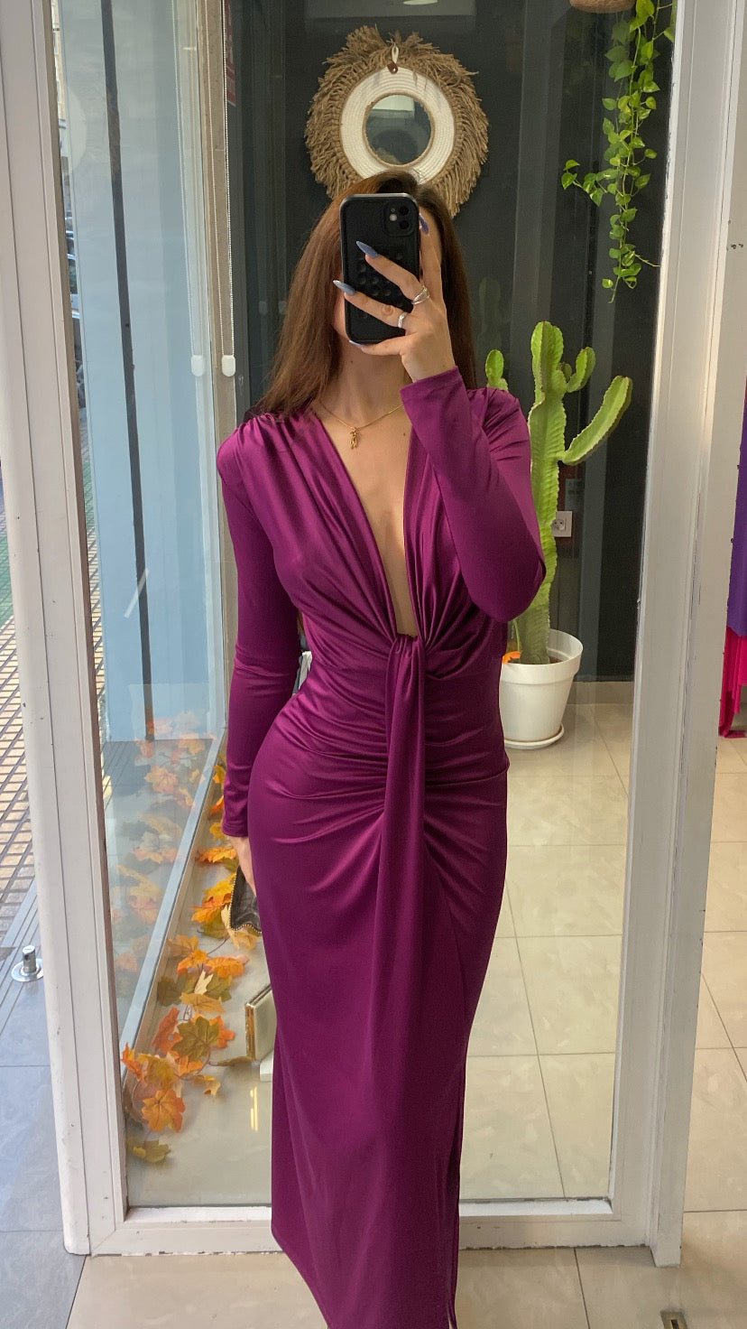 Vestido Midi Hombreras Escote