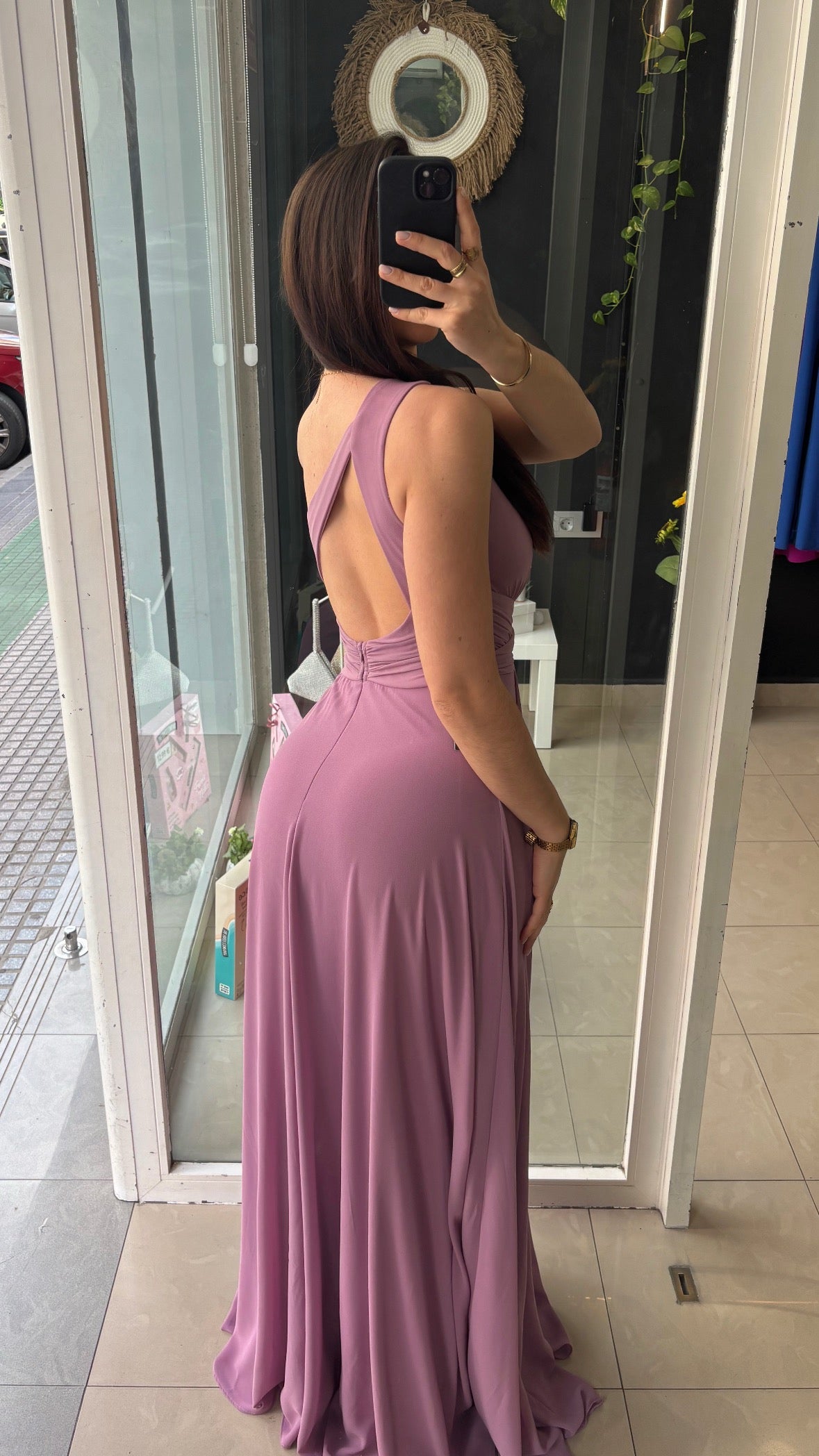 Vestido Gasa Asimétrico