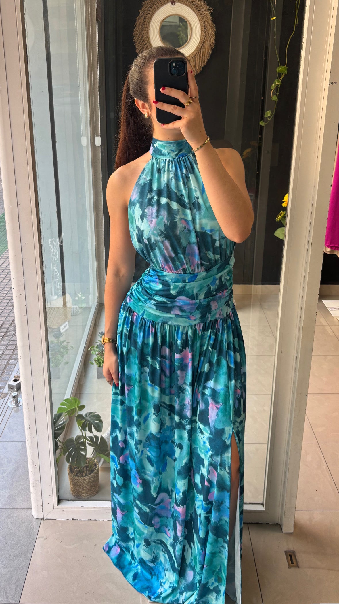 Vestido Halter Estampado