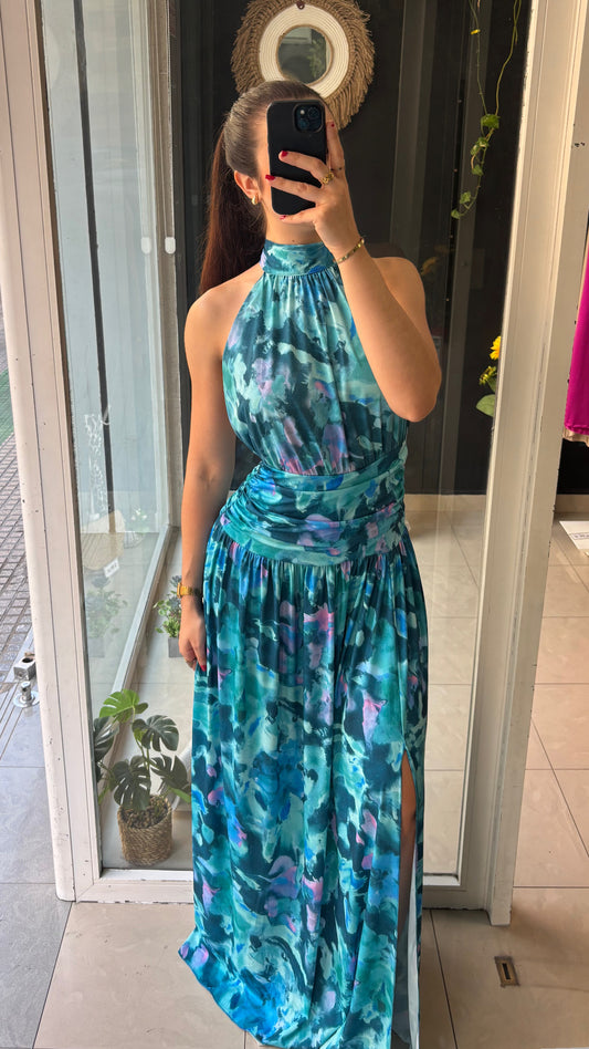 Vestido Halter Estampado