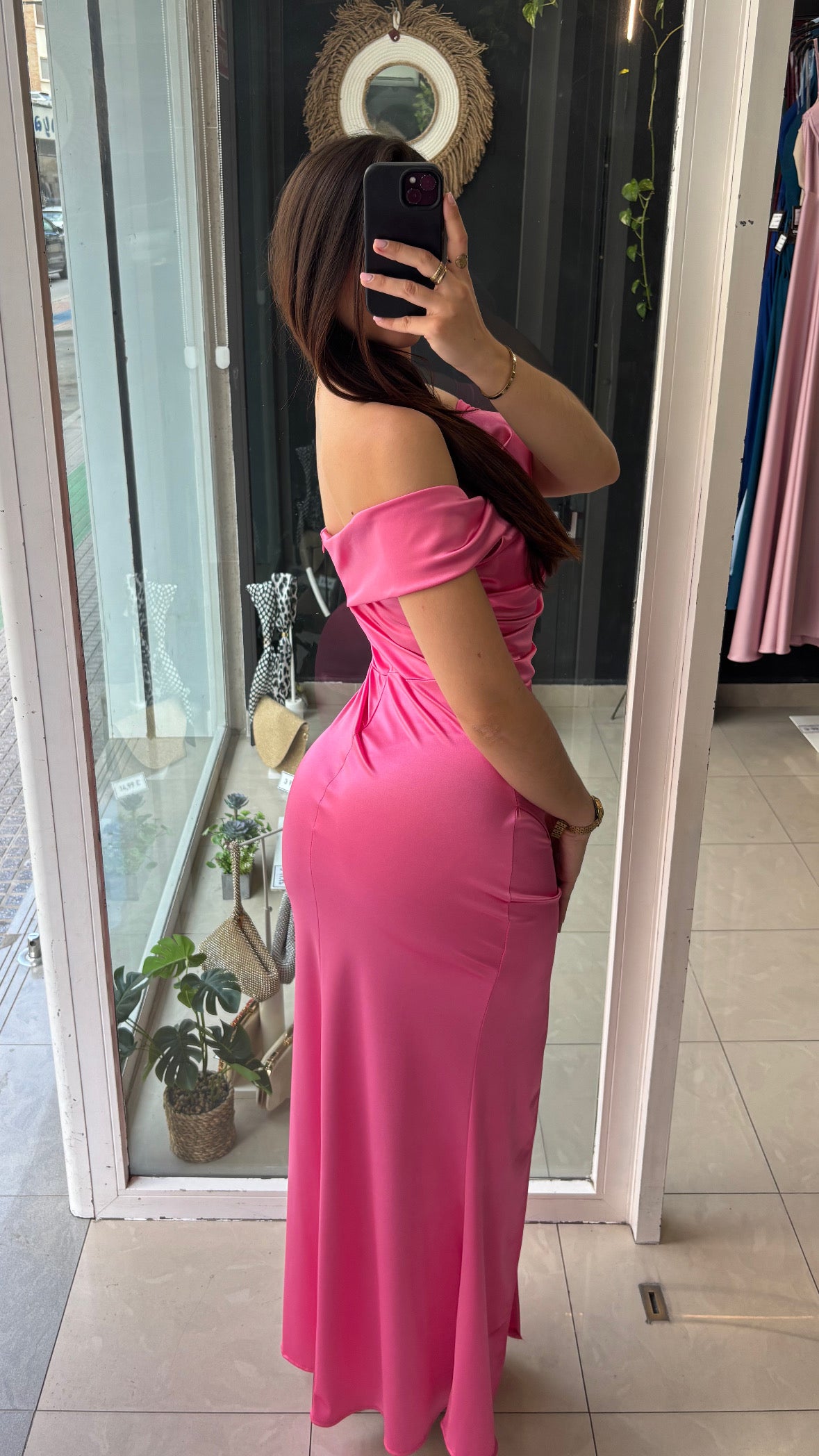 Vestido Palabra Honor Satinado