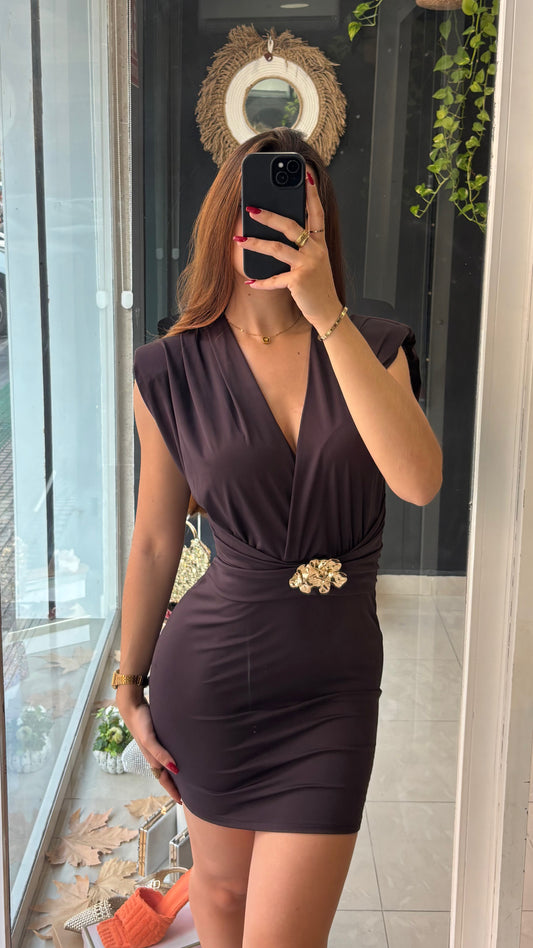 Vestido Corto Hebilla