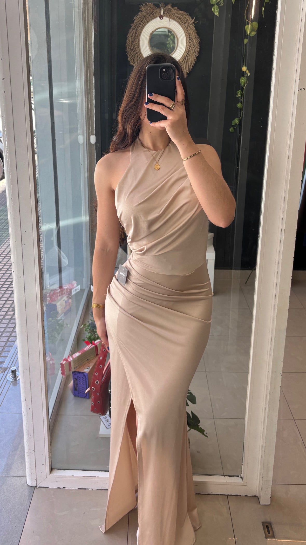 Vestido Halter Drapeado