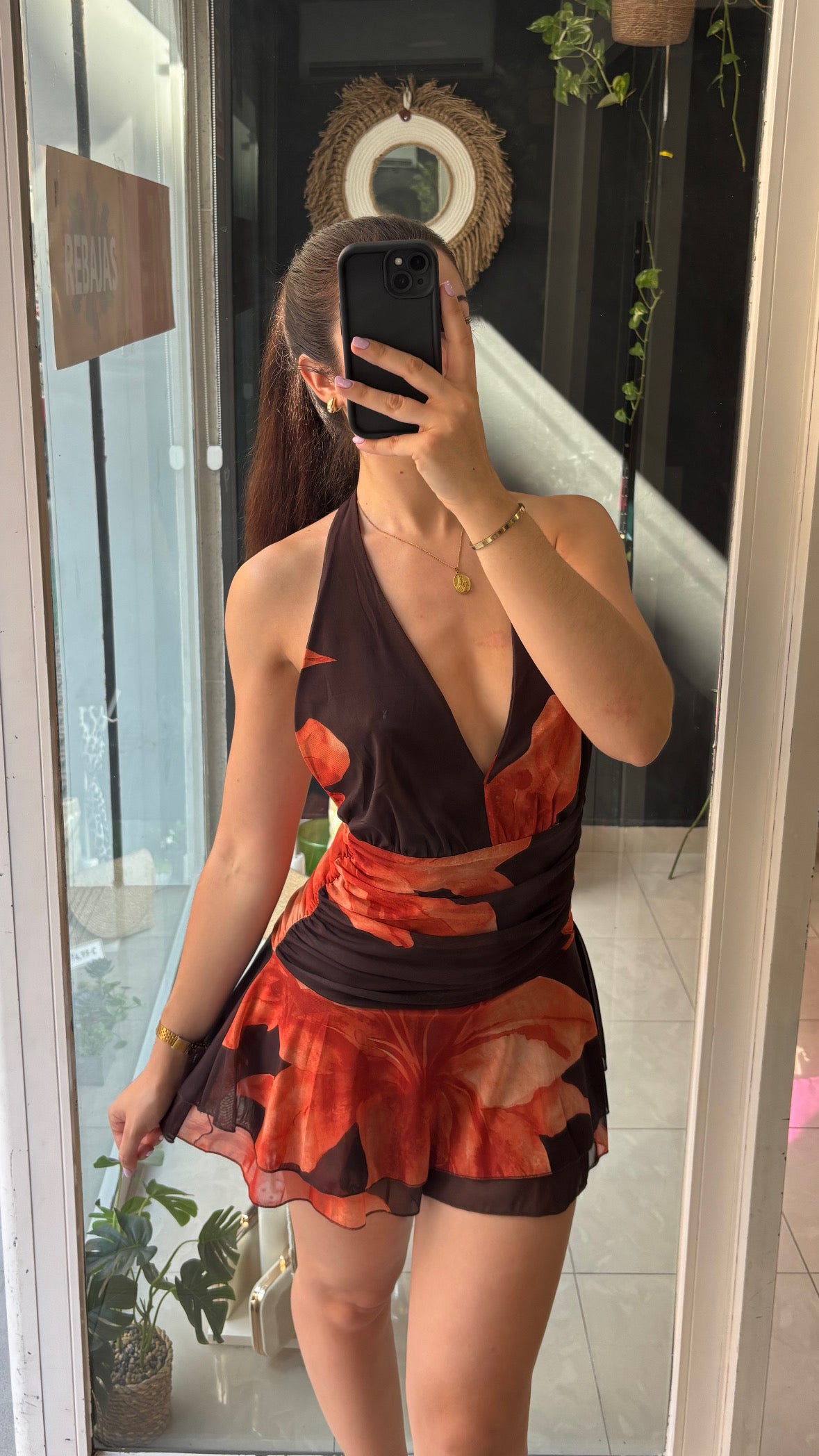 Vestido Gasa Estampado Flores