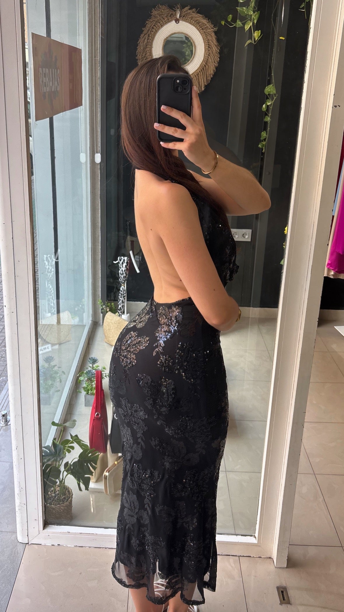 Vestido Lentejuelas Cascada
