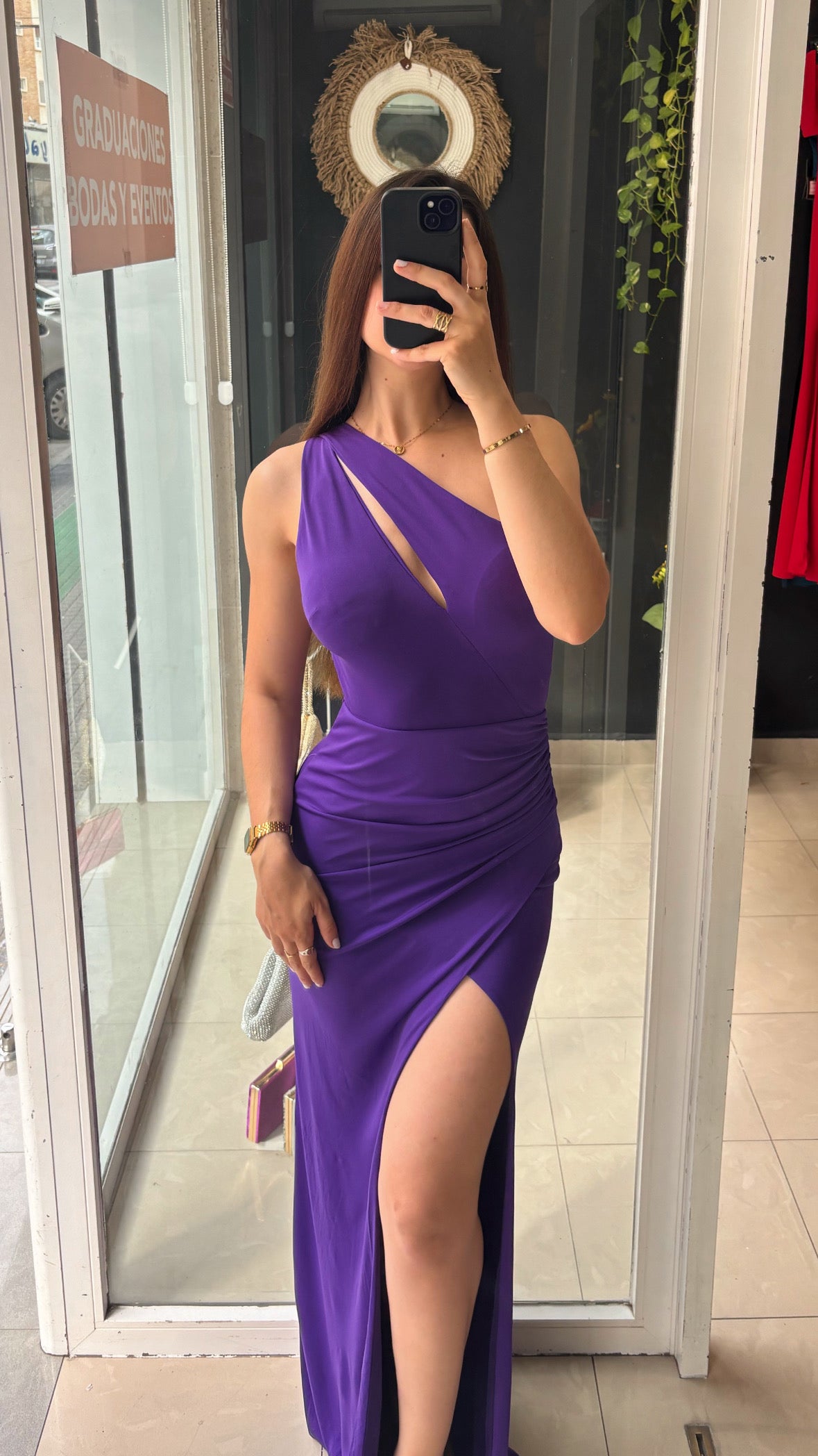 Vestido Escote Asimétrico Espalda