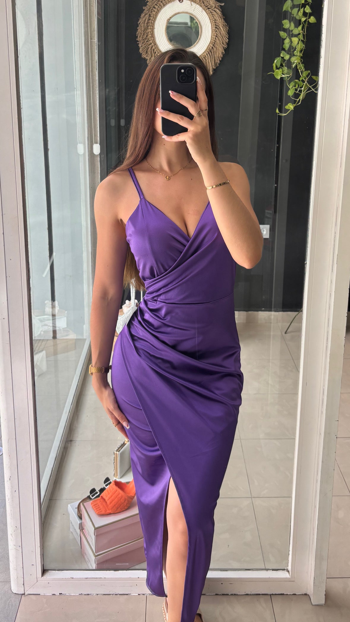 Vestido Midi Satinado