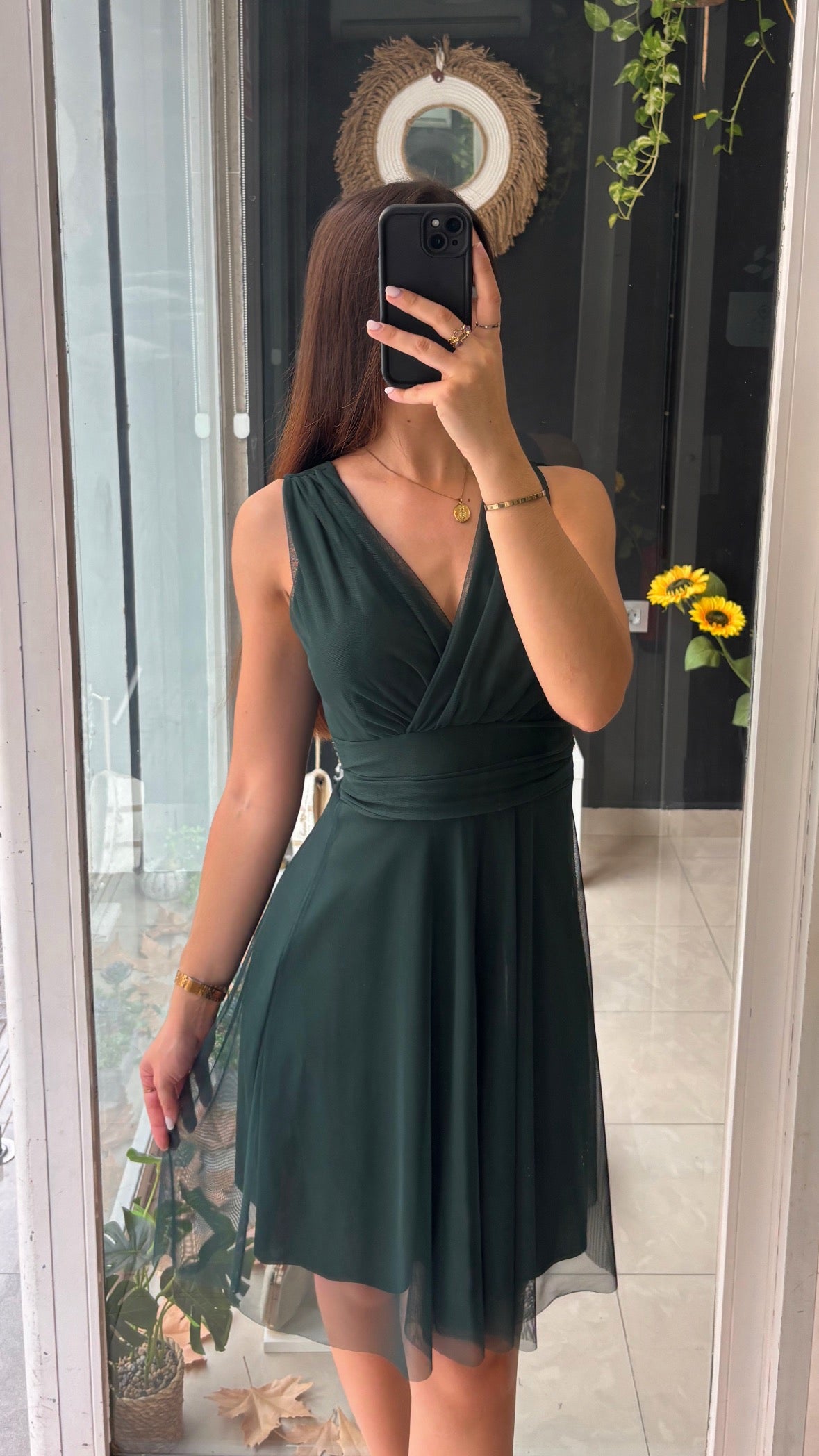 Vestido Corto Gasa Tirantes