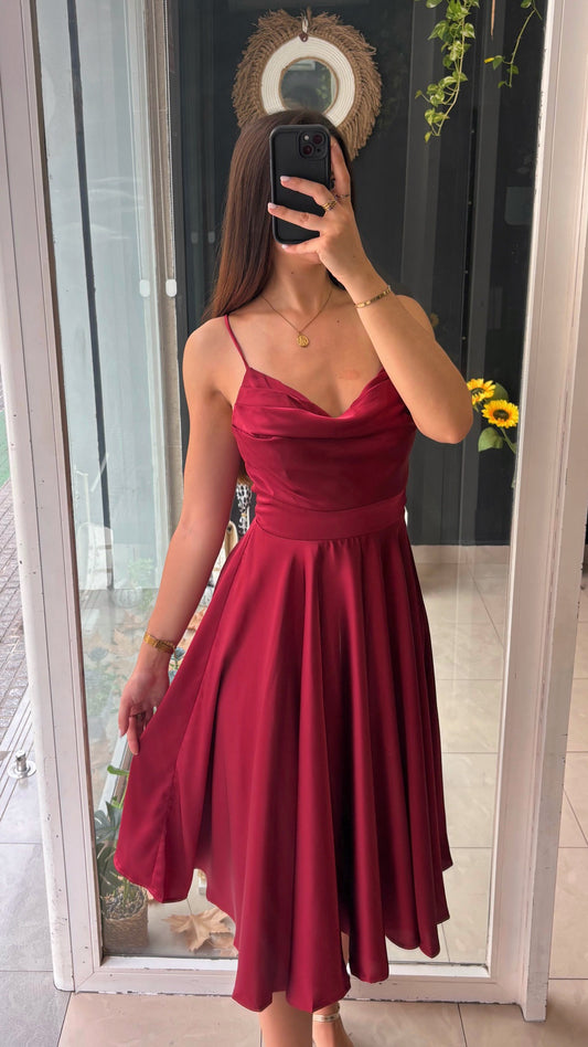 Vestido Corto Satén Espalda