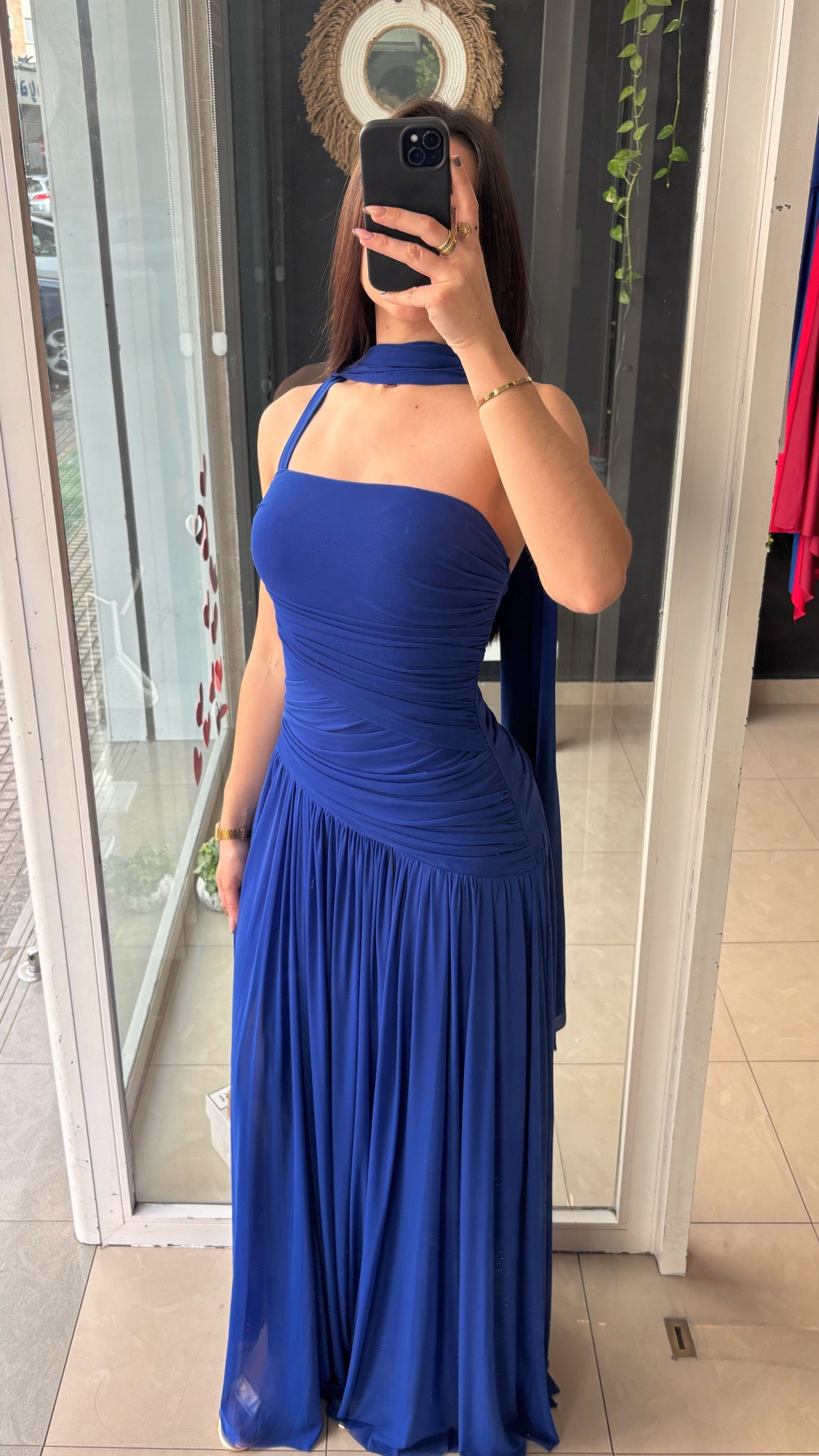 Vestido Drapeado Asimétrico