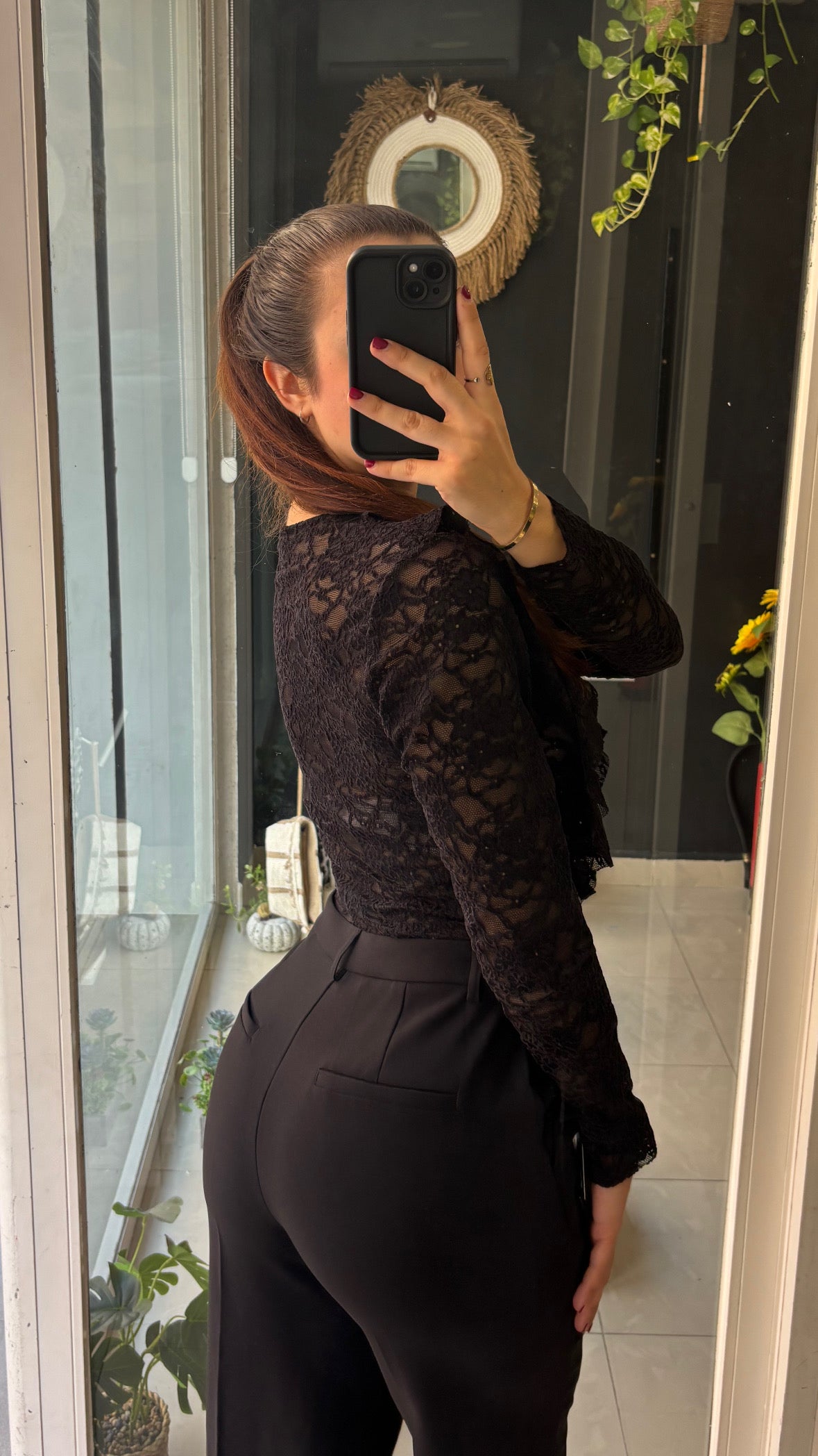 Blusa Encaje Terciopelo