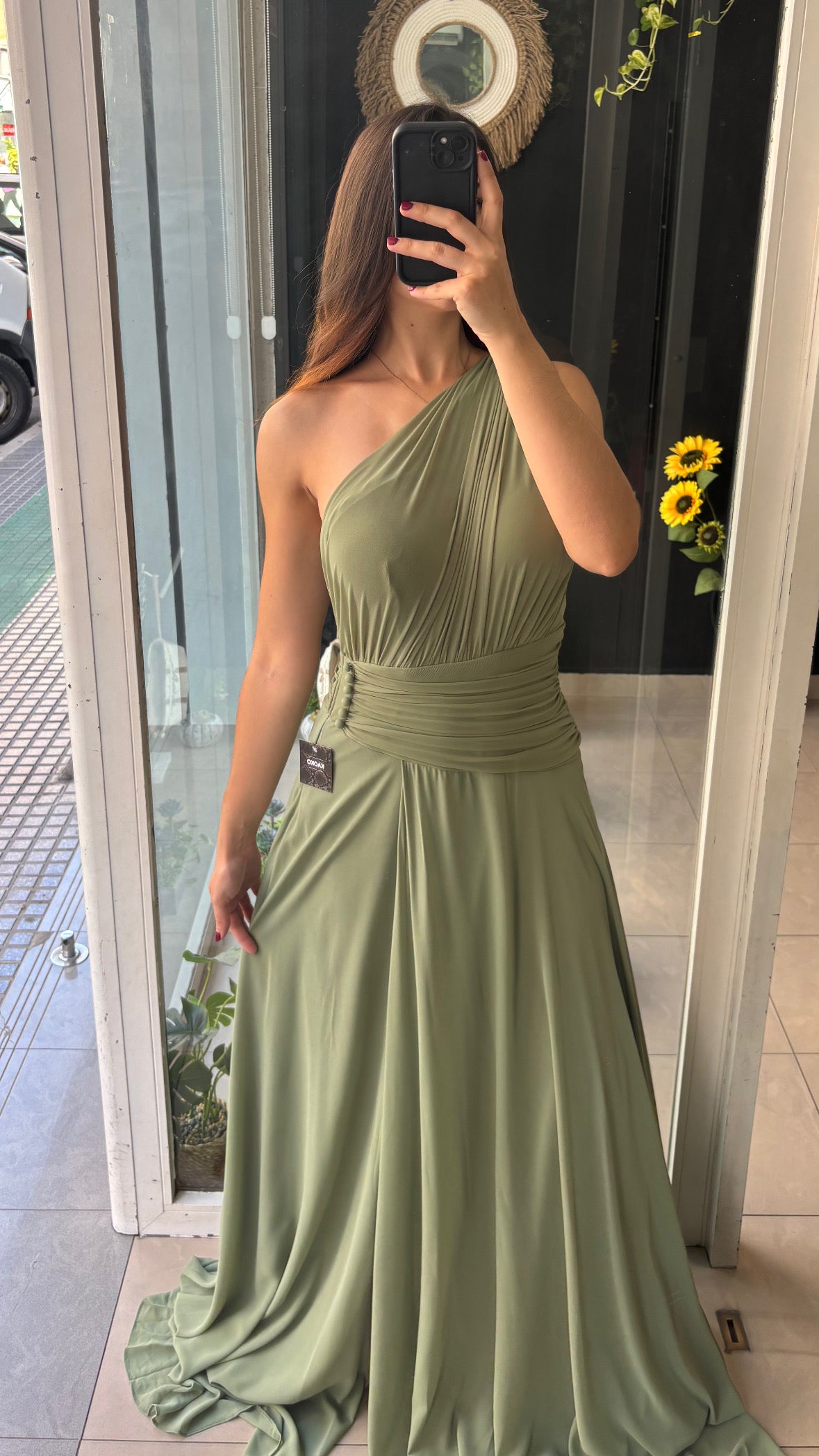 Vestido Gasa Asimétrico