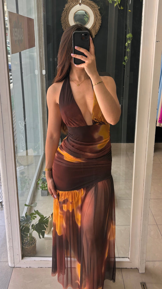 Vestido Gasa Difuminado