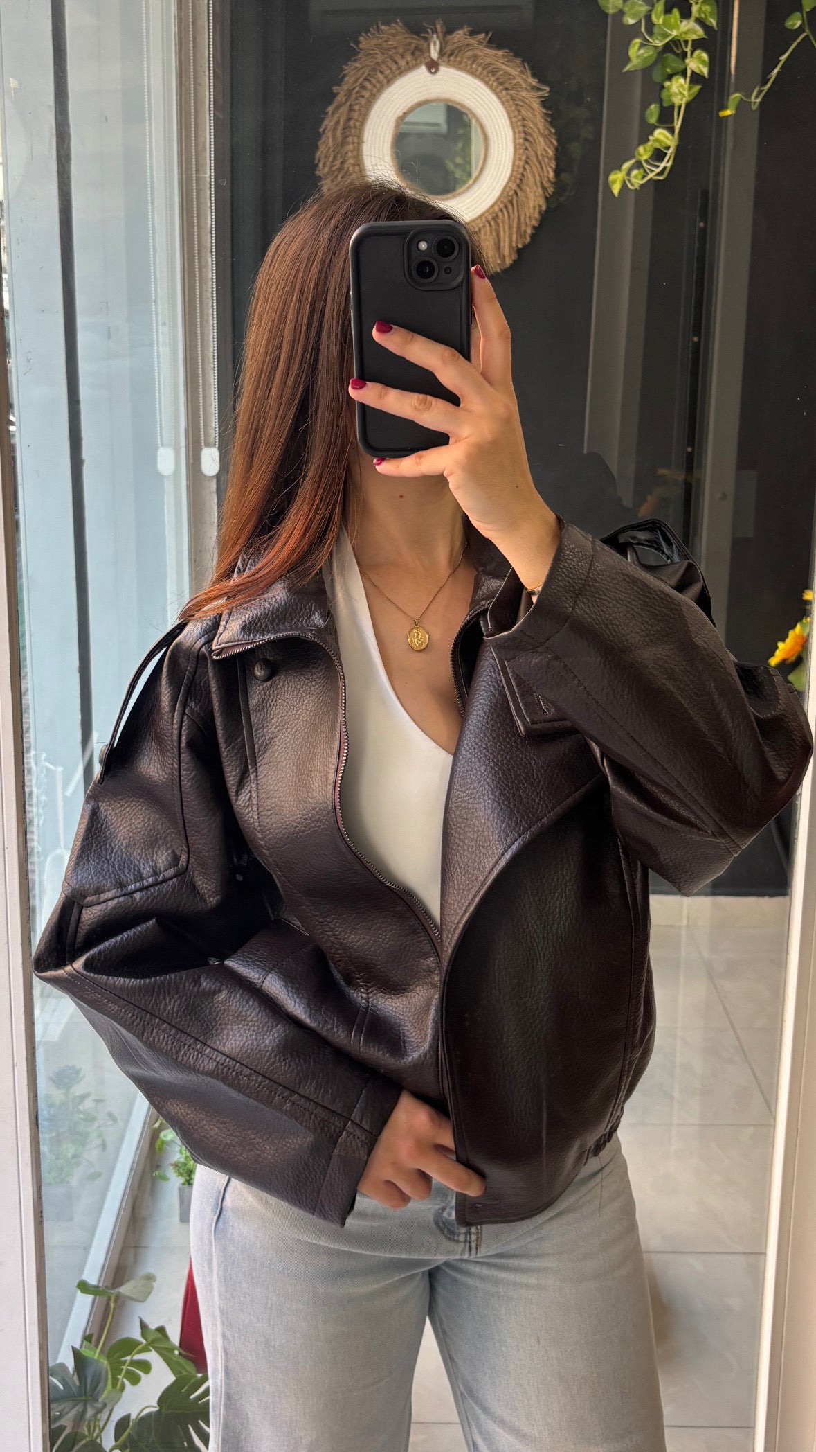 Chaqueta Polipiel Oversized