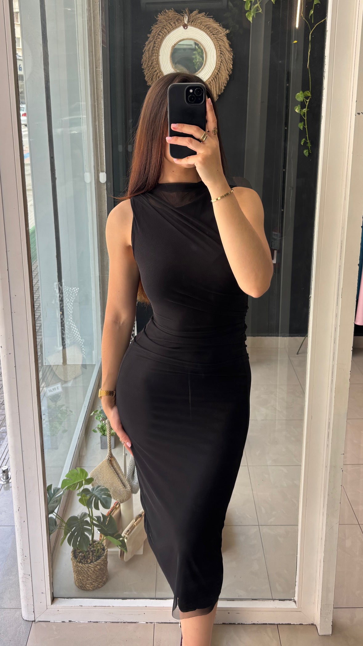Vestido Gasa Drapeado
