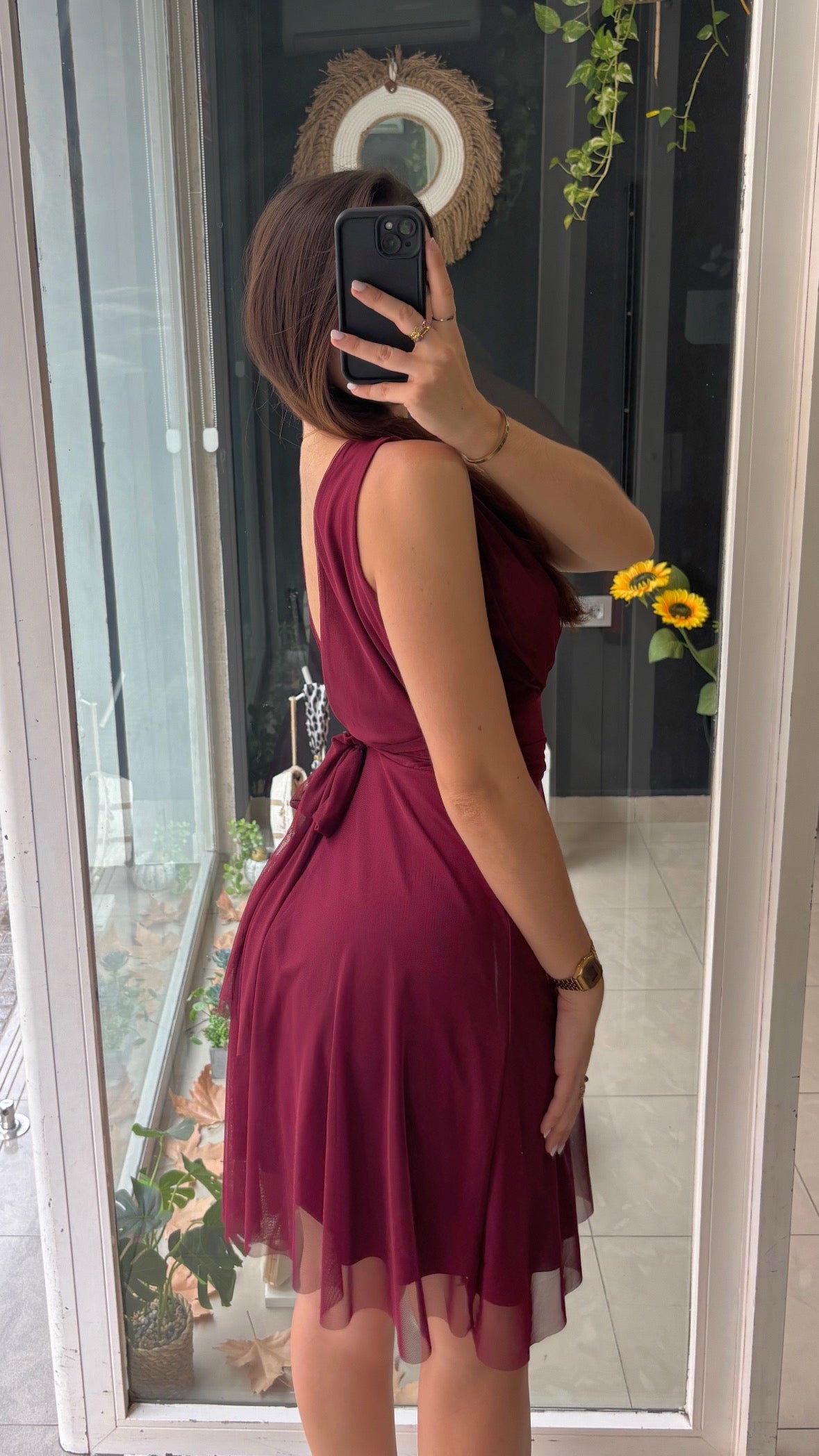 Vestido Corto Gasa Tirantes
