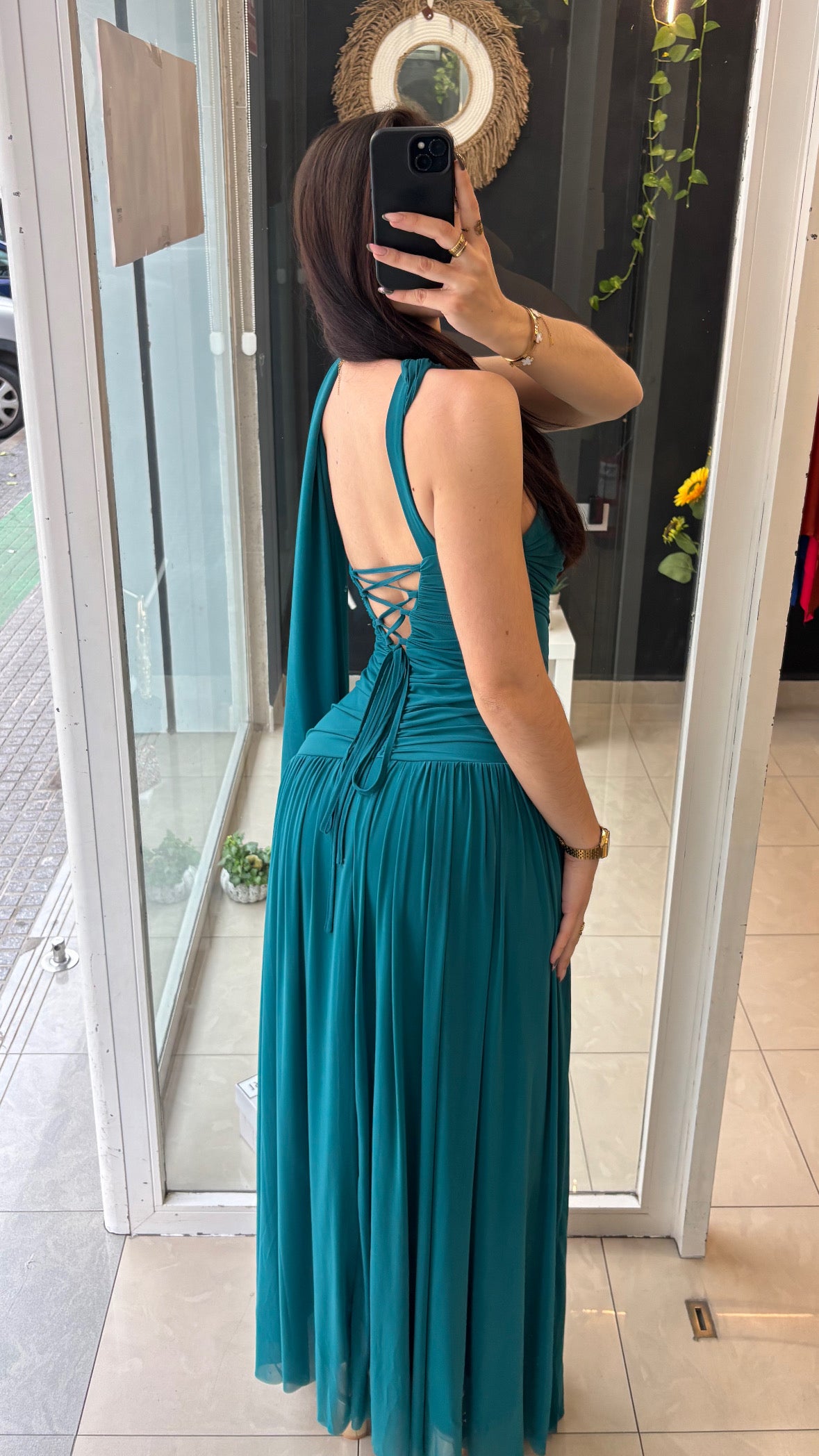 Vestido Drapeado Asimétrico