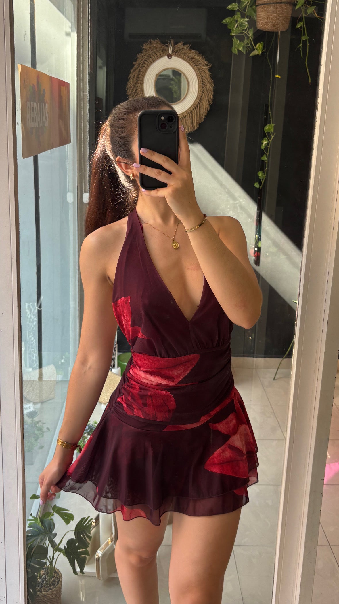 Vestido Gasa Estampado Flores