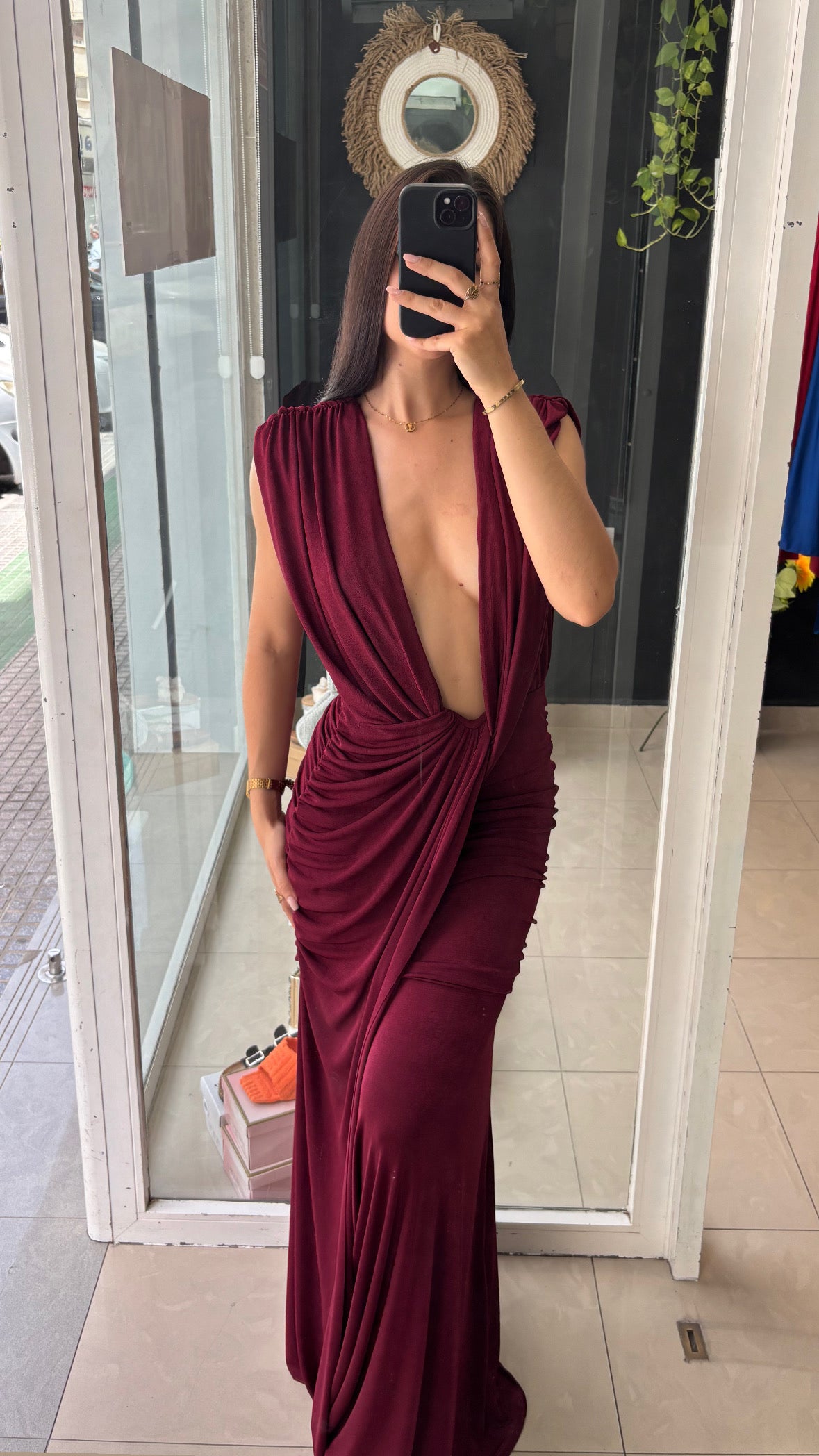 Vestido Escote Drapeados