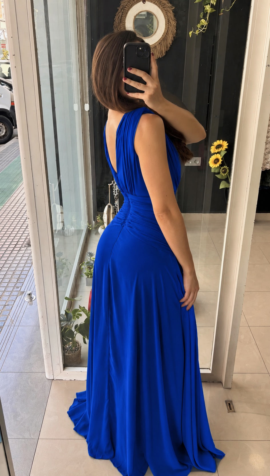 Vestido Gasa Cintura Drapeada