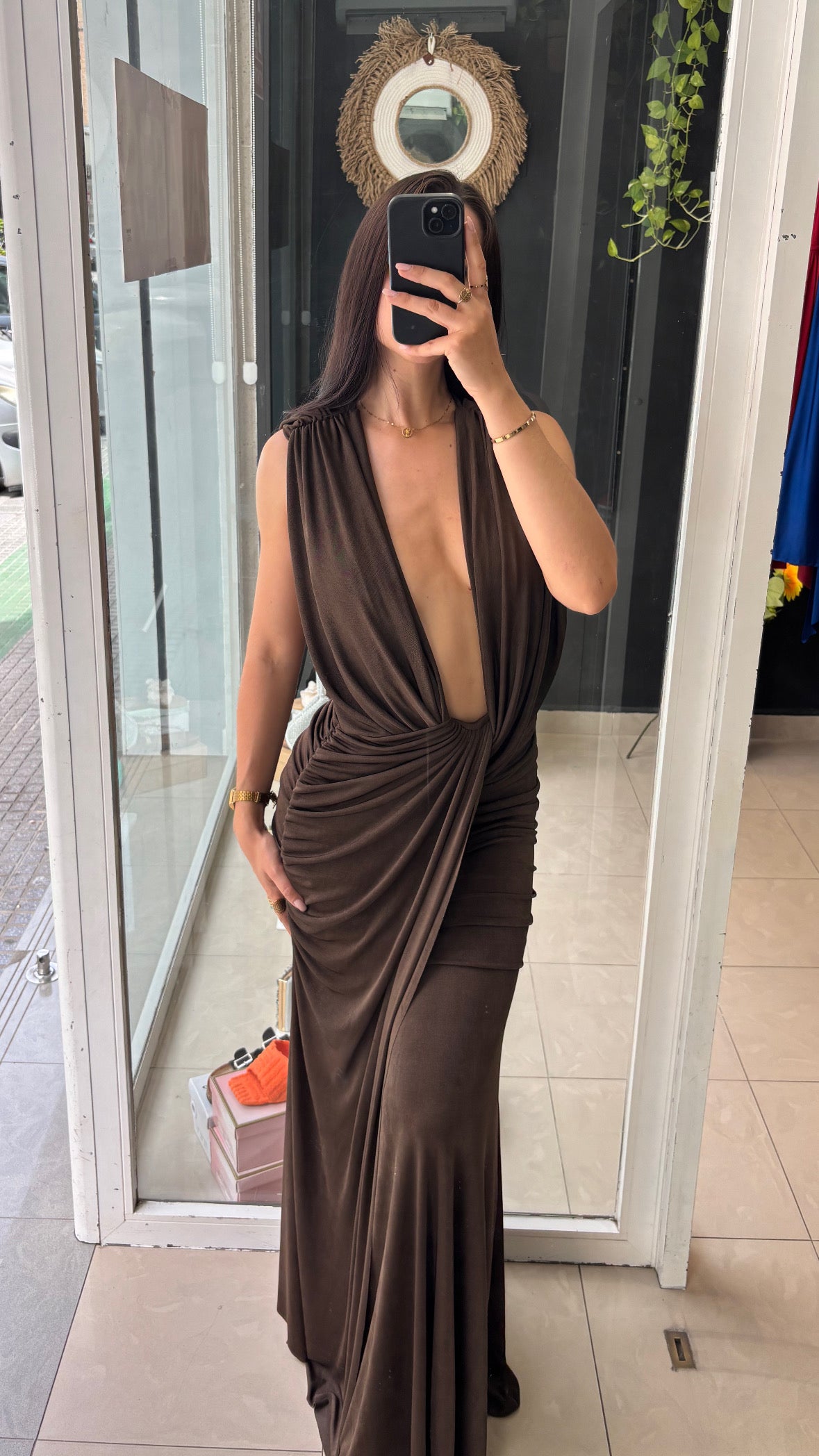 Vestido Escote Drapeados