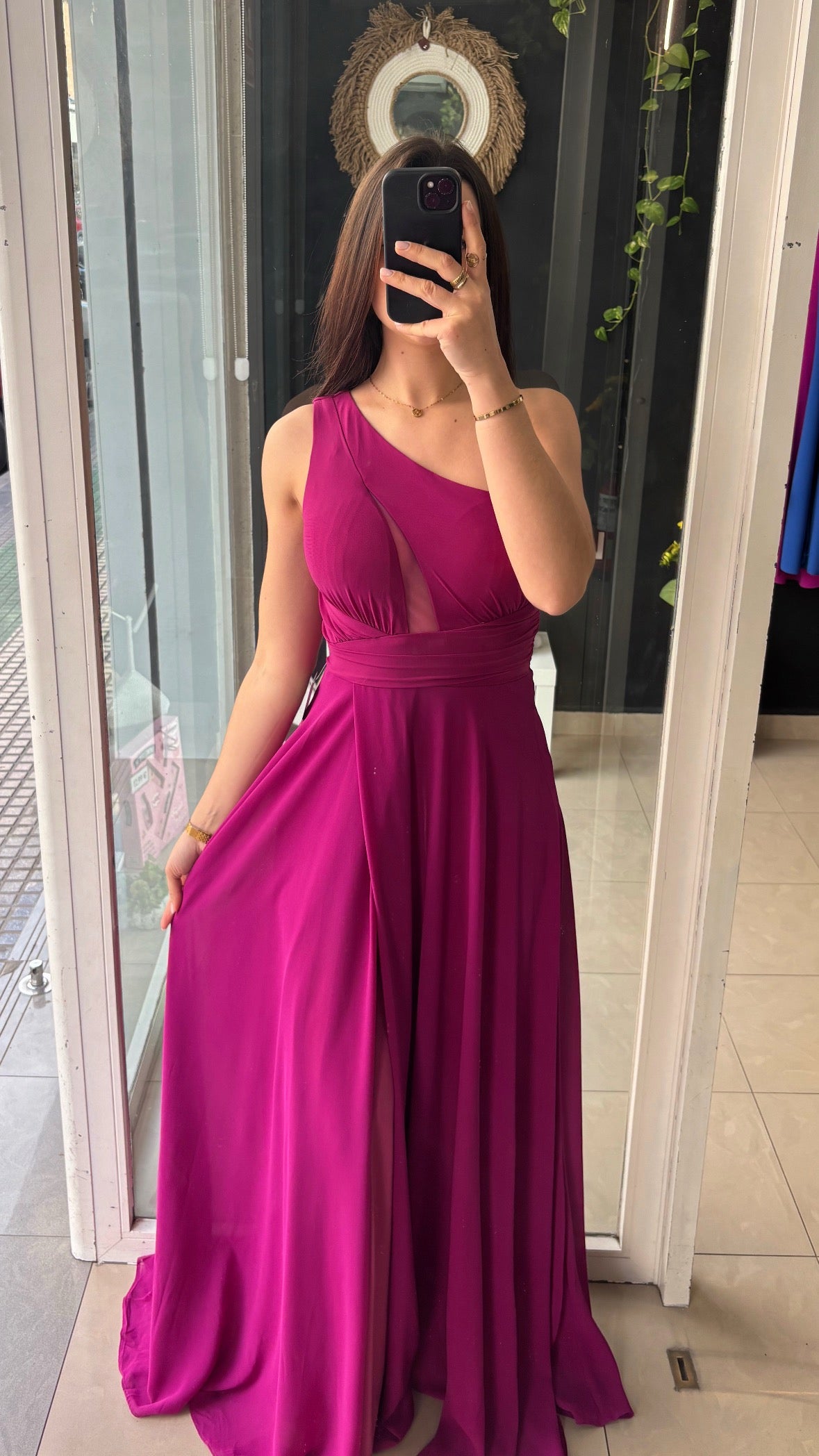 Vestido Gasa Asimétrico