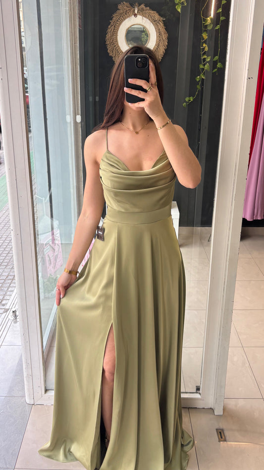 Vestido Vuelo Escote Cascada