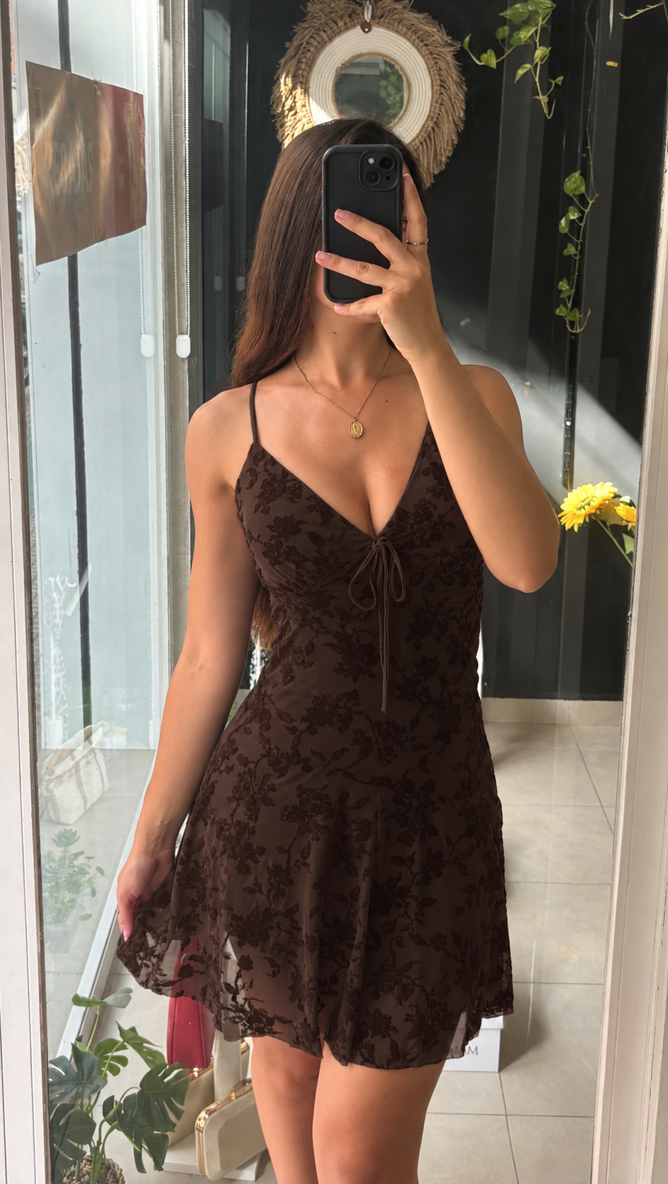 Vestido Vuelo Flores Terciopelo