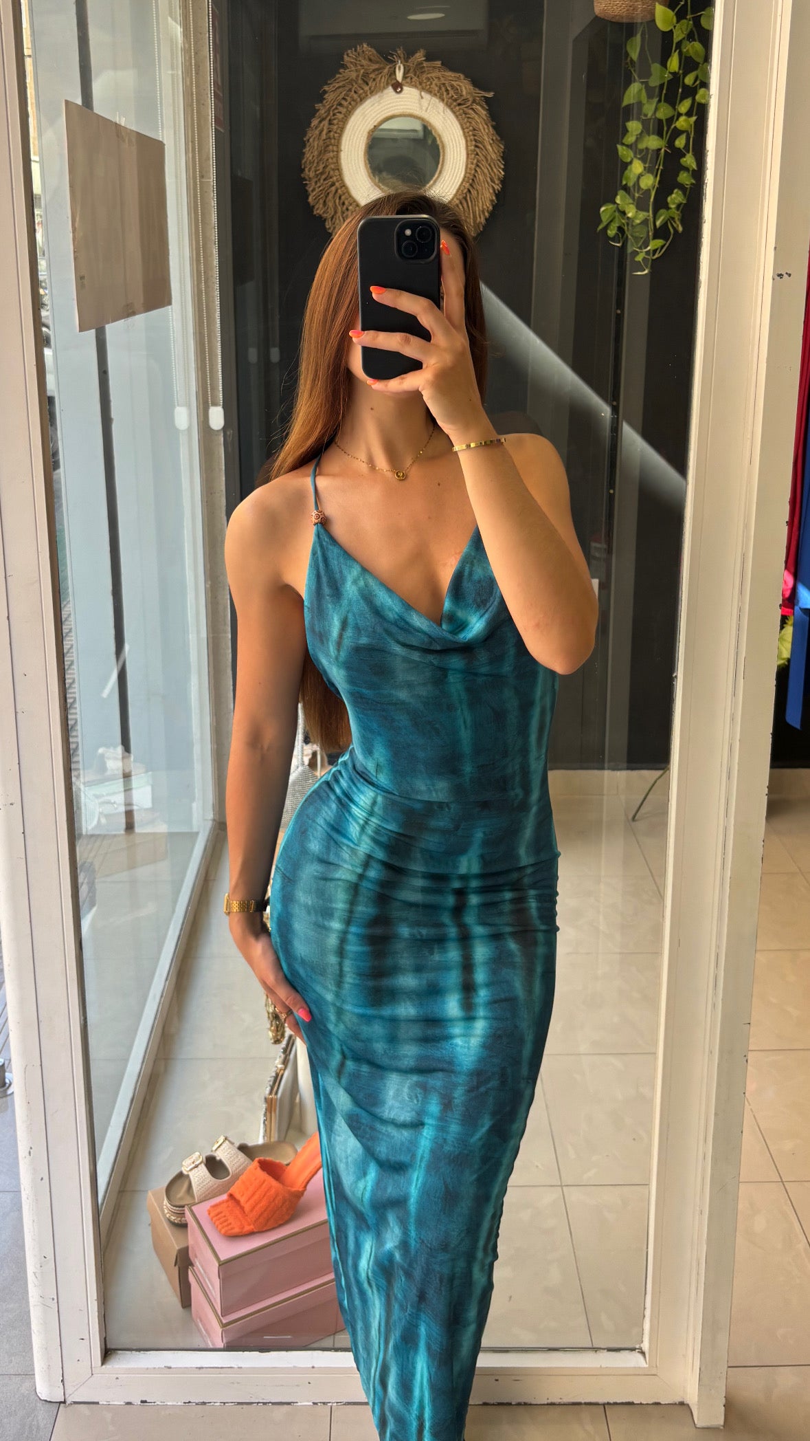 Vestido Estampado Cuentas