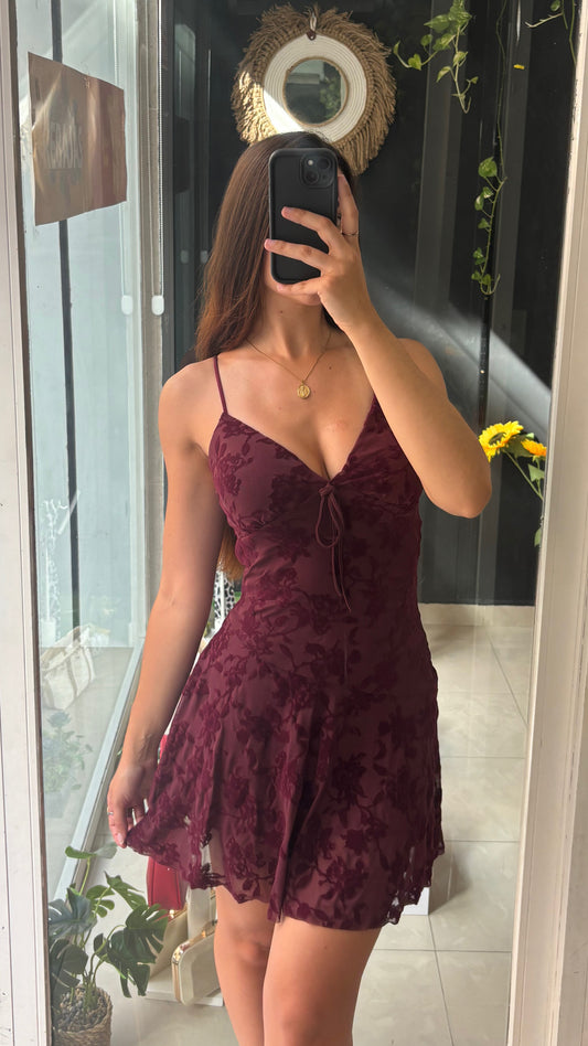 Vestido Flores Terciopelo