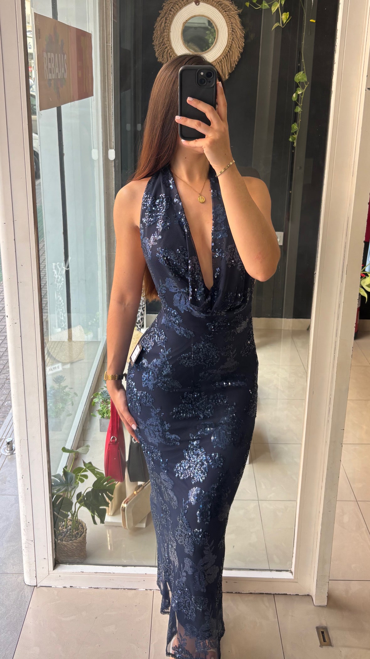 Vestido Lentejuelas Cascada