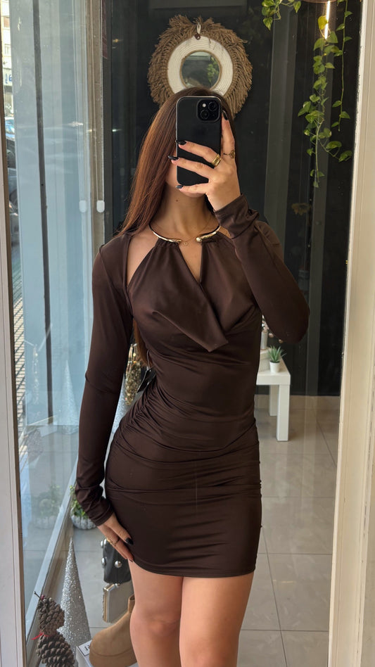 Vestido Collar Mangas