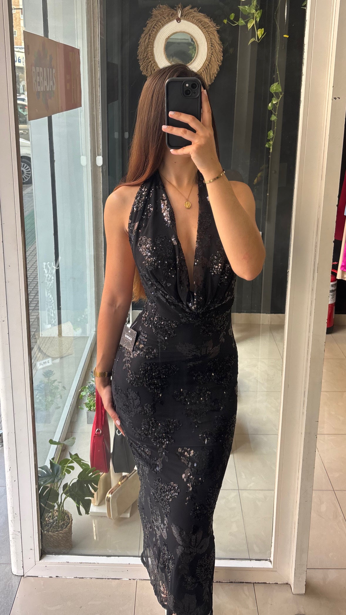 Vestido Lentejuelas Cascada