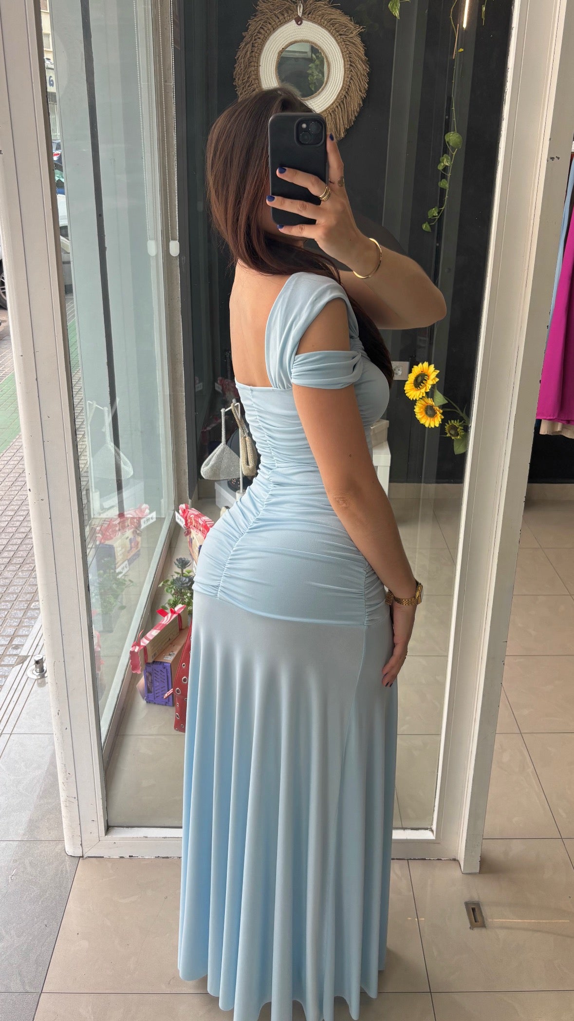 Vestido Drapeado Vuelo Asimétrico