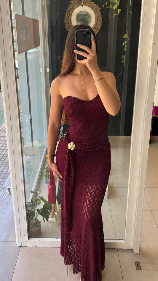 Vestido Encaje Hebilla
